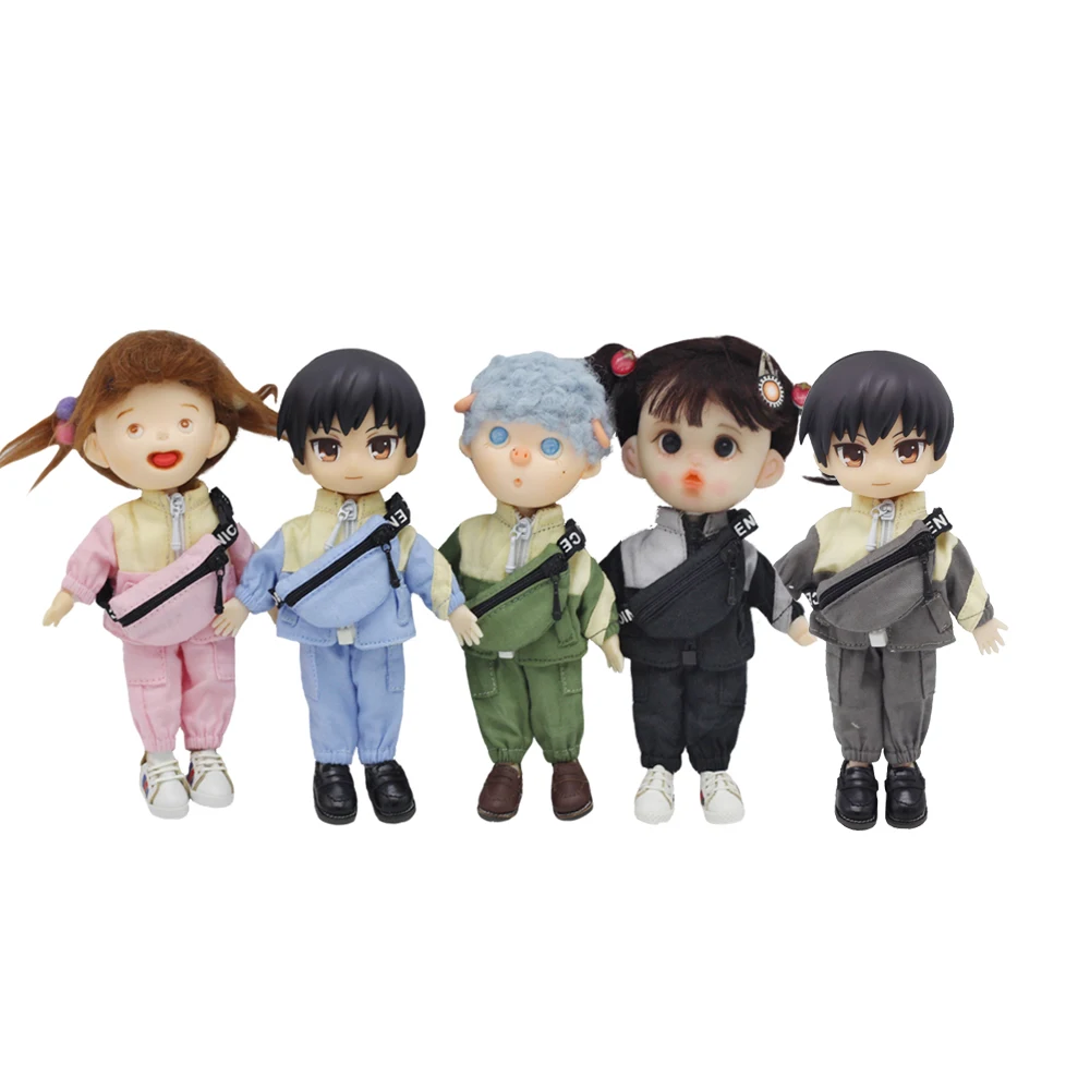 3 шт./компл. [Топ + брюки сумка на пояс] Одежда для кукол 1/12 BJD (подходит Ob11 obitsu11 BJD12