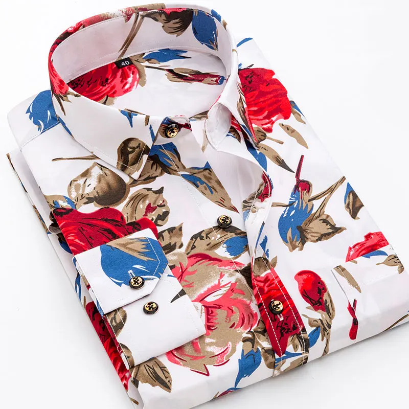 On Sale Casual Shirt Spring Long-Sleeve Thin Floral Men's Summer New-Fashion Fit Standard Holiday AANOB8oo5
