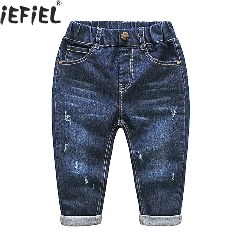 

1-5T Spring Autumn Baby Girls Boys Child Jeans Classic Pants Stretchy Casual Bowboy Denim Trousers Toddler Clothing 1 2 3 4 5Y