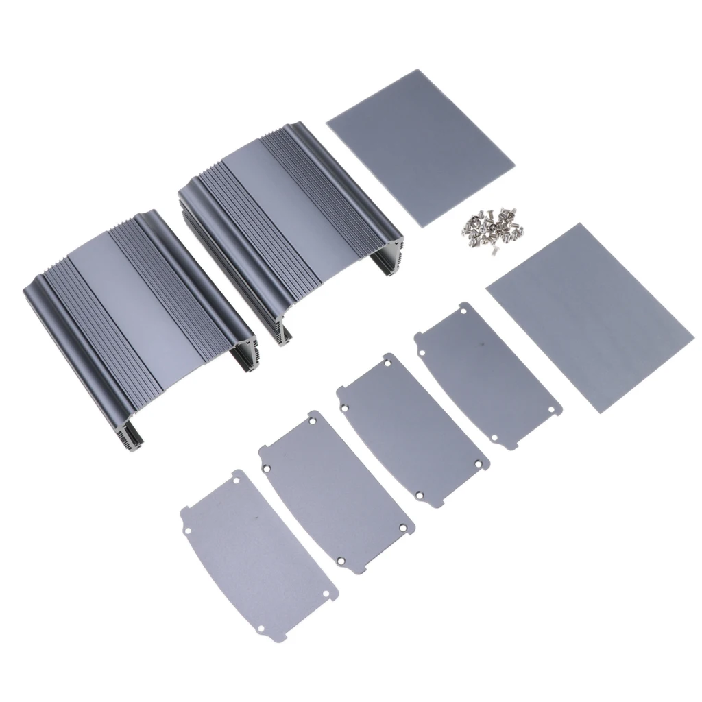 2 Packs Extruded Aluminum Electronic Power Enclosure PCB instrument Project Box Case DIY, 3.46 x 1.85 x 3.94 inch