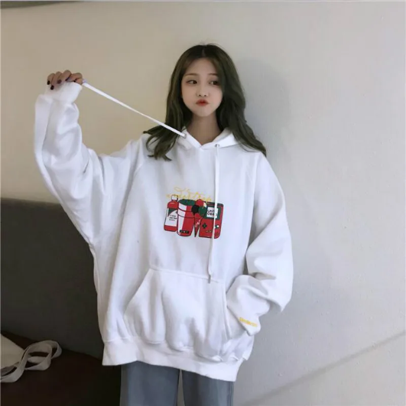 Толстовки женские Ulzzang новые осенние зимние большие толстые Свободные корейские стильные студенческие Высококачественные мягкие Модные женские s одежда