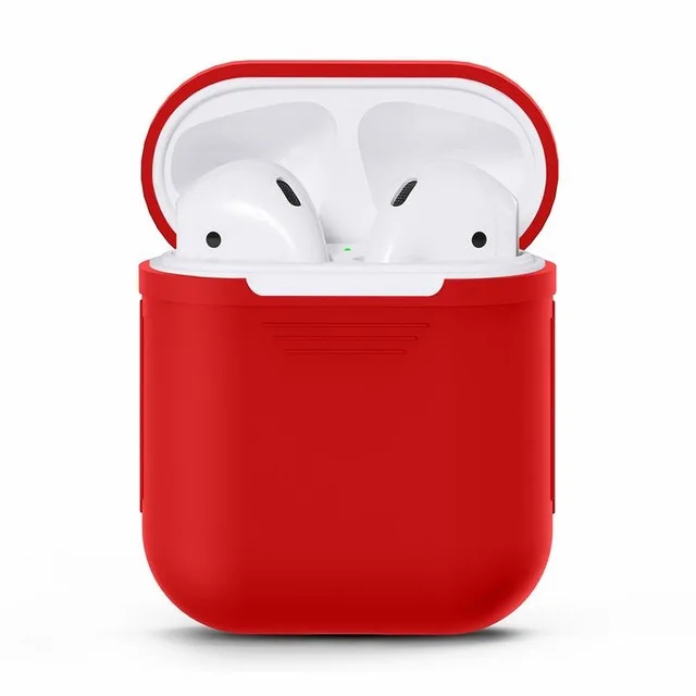 ТПУ Силиконовые Bluetooth беспроводные наушники мягкий чехол для AirPods 1 2 Защитная крышка аксессуары для кожи для Apple Air Pods Airpds - Цвет: Красный