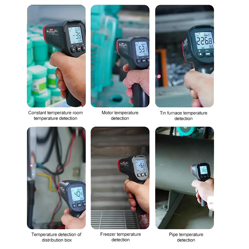 UNI-T Infrared Digital Thermometer UT306S Non-contact Temperature Meter Contactless Gun-50-500 Environmental Instruments