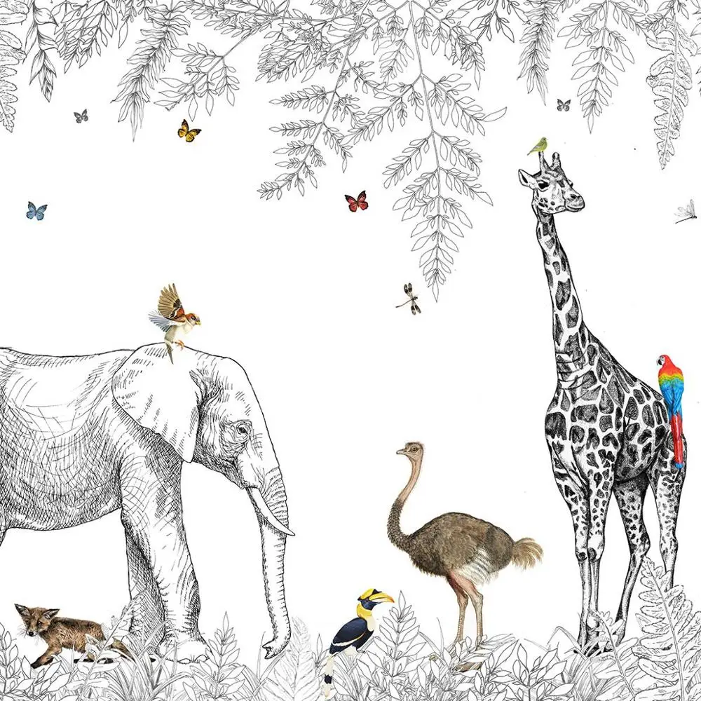 safari animais wallpaper papier peint panoramique animaux 03