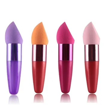 

Blush Brush Women Calabash cotton blush brush with handle Cosmetic Liquid Cream Foundation Concealer Sponge Lollipop Brush#0408