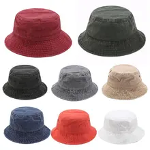 Винтажная моющаяся хлопковая Панама, упаковываемая летняя дышащая одноцветная шляпа с широкими полями для защиты от солнца, Рыбацкая Кепка
