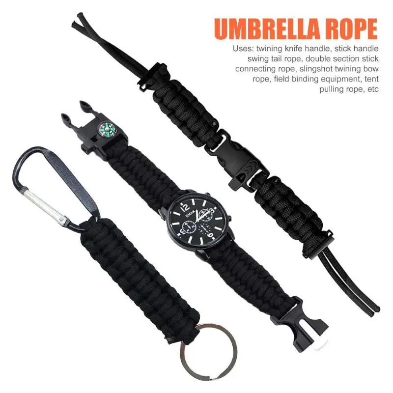 

100m Survival Paracord 4mm 9 Strand 550 Rescue Parachute Cord Lanyard Rope