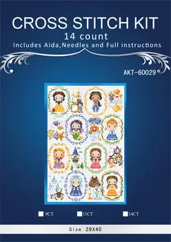 

6-A little girl who loves reading Counted Cross Stitch Kit Cross stitch RS cotton with cross stitch nine SODA G135