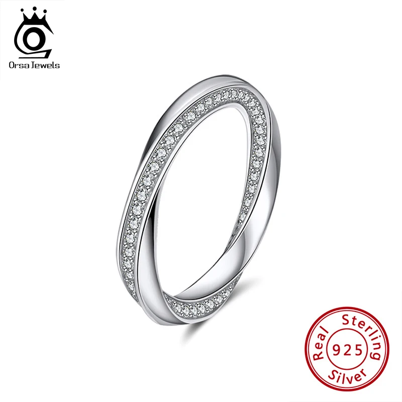 ORSA JEWELS кольцо из серебра с 925 пробы Мёбиус браслет размер 6 7 8 9 10 для мужчин и