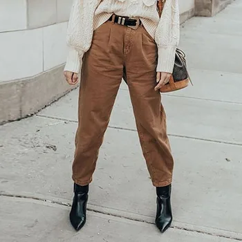 

Hot Fashion Women Jeans Harem Pants Loose Casual Basic Denim Trousers 2020 Spring Blue Gray Vintage Pink Plus Size Pantalone