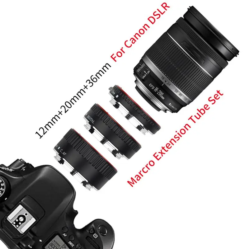 Для объектива Canon автоматическая фокусировка подходит для объектива Canon EF и EF-S адаптер объектива Макросъемка