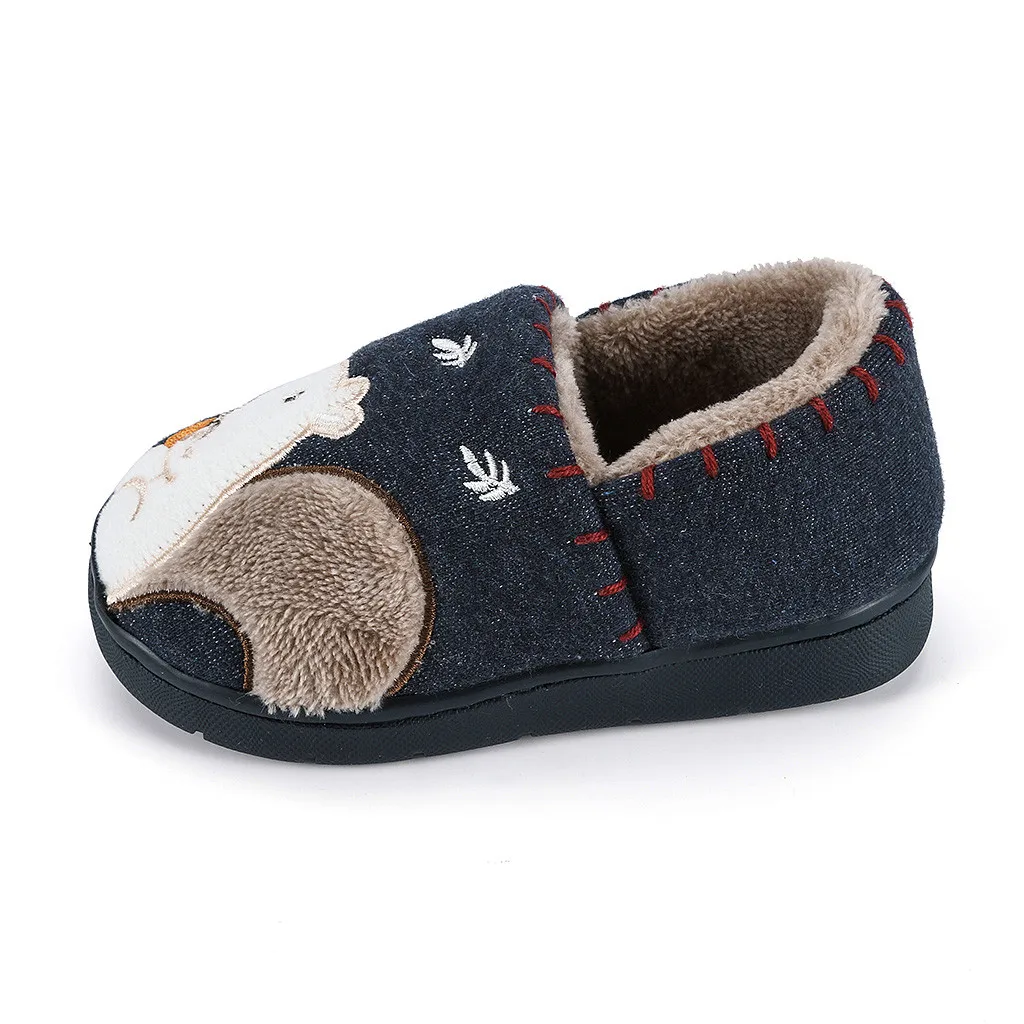 Тапочки для маленьких детей; детская зимняя модная обувь для мальчиков и девочек; теплые домашние тапочки с милыми животными; детские Тапочки