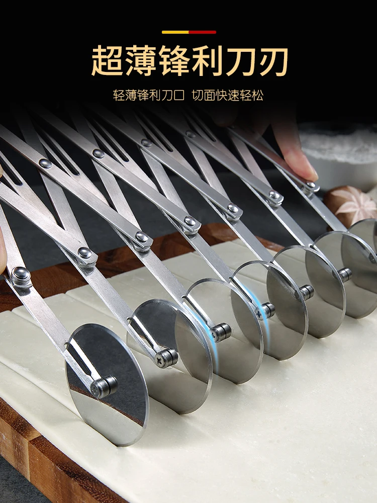 Stainless steel slicer knife artifact non stick manual adjustable size commercial pizza roller cutter divider kitchen tool