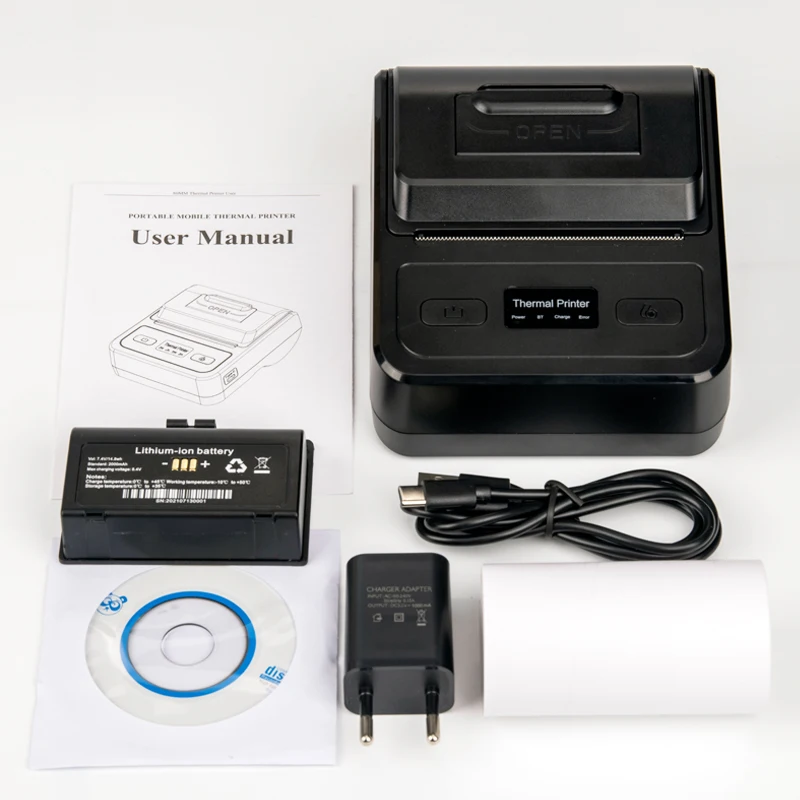 mini thermal printer bluetooth 80mm Portable Mini Printer Type-C Bluetooth-Compatible With Phone & Computer Wireless Mobile Phone Thermal Printer For POS Bill mini sprocket printer Printers