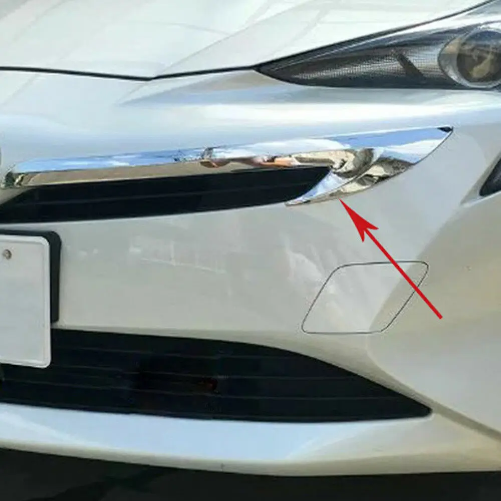 ABS Хром Передняя Центральная решетка бампер-порог для Toyota Prius XW50