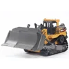 1/16 RC Bulldozer Truck Model Alloy Machine Car Gift 2.4G 9CH Radio Control Enjoyable Toys For Kids Adults HobbyToki HUINA 1569 1