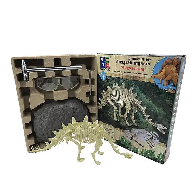 1 набор, научное образование, игрушки сделай сам, динозавр, игрушечный экскаватор для детей, Стиракозавр, игрушка для биологии