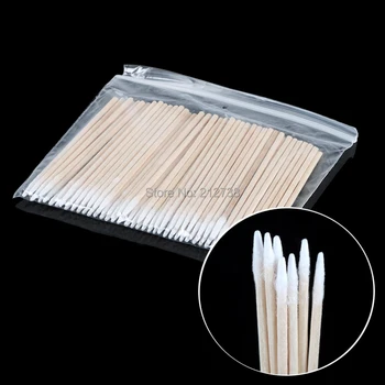 

100/500pcs Wood Cotton Swab Cosmetics Permanent Makeup Health Medical Ear Jewelry Clean Sticks Buds Tip Wood Cotton Head Swab