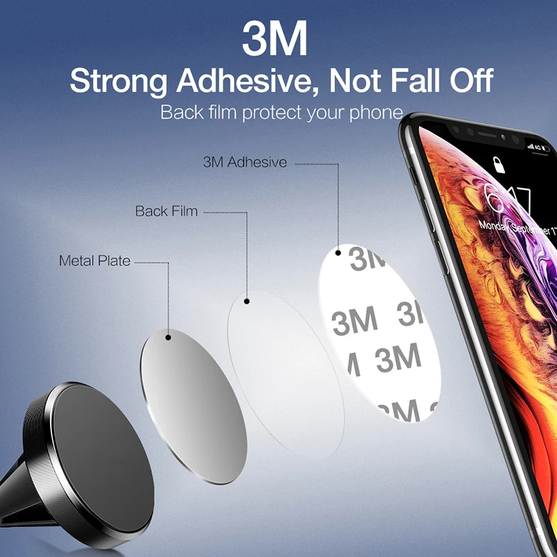 Metal Plate Disk Iron Sheet For Magnet Mobile Phone Holder For Magnetic Car Phone Stand Socket Holder magnetic phone holder for car