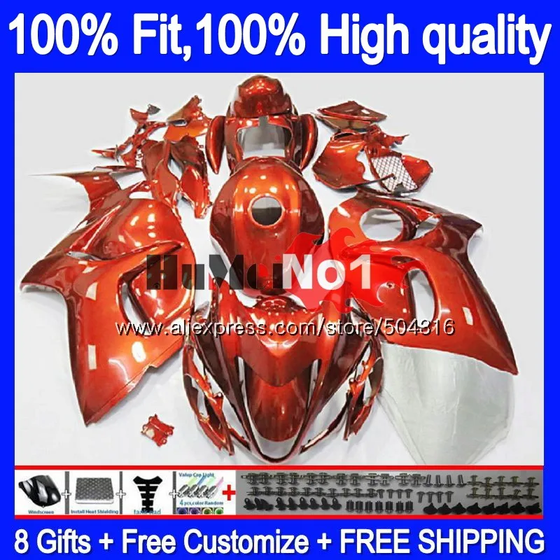Инъекции для SUZUKI Hayabusa GSXR 1300 GSXR-1300 29MC. 80 GSXR1300 2008 2009 2010 2011 2012 08 09 10 11 12 глянцевый orange обтекатель - Цвет: No. 1