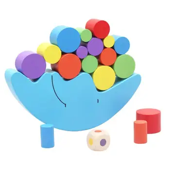 

Wooden Moon Balancing Frame Building Colorful Blocks Development Kids Toy Baby Early Learning Educational Toys For Kids Baby