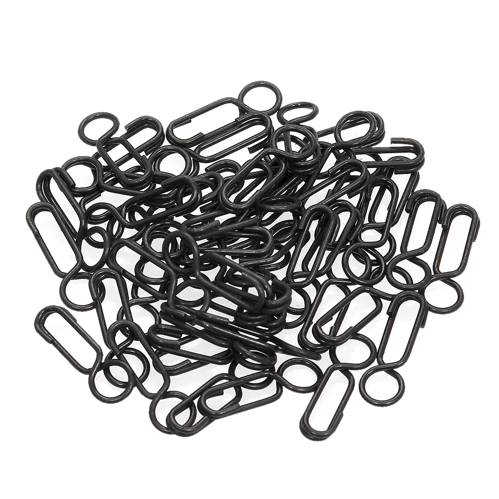 

Carp Fishing Matte Black Hooklink Clips Ring Clips Quick Change Swivels Chod Carp Rigs Terminal Tackle