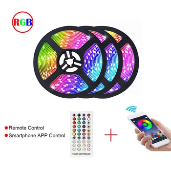 

RGB LED Strip 220 v With Remote Control Diode Tape Music RGB APP Control Smart Strip LED 5050 For Living Room Bedroom 5m 10m