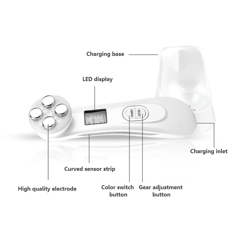 

Face Skin EMS Mesotherapy Electroporation RF Radio Frequency Facial LED Photon Skin Care Device Face Lift Tighten Beauty Machine