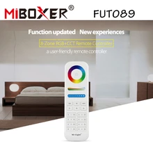 Miboxer FUT089 2.4GHz Remote Controller 8 Zones Control RGB+CCT Controller LED Floodlight Bulb Control Include Wall mount