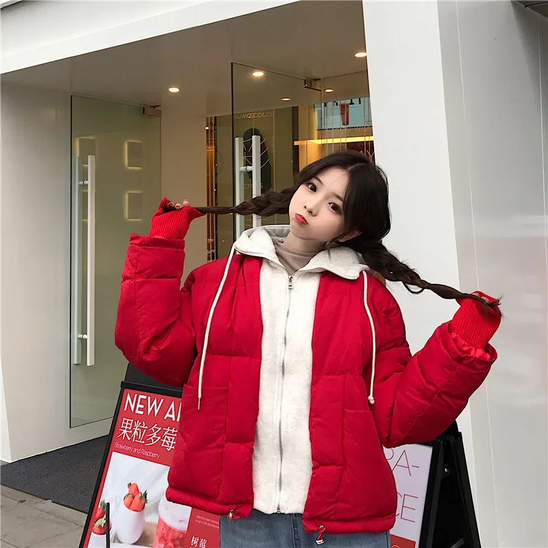 

Down Coat Student Korean-style Short BF Harajuku-Style 2018 New Style Cotton-padded Clothes Thick Loose-Fit INS Cotton Coat