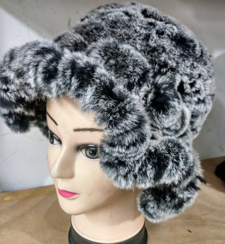 H7534 Female Thermal Hat Autumn Winter Rex Rabbit Fur Warm Cap Women High Quality Outdoor Fashion Casual Hats