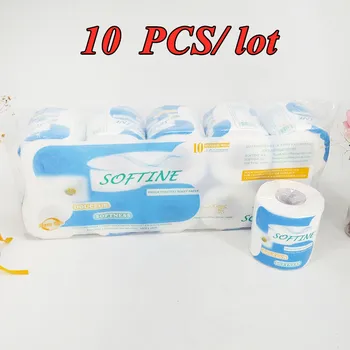 

10 Roll Rolling Paper Virgin Wood Pulp White Toilet Tissue Paper Roll 3ply Bathroom Pack Tissues Toilet Paper Rolls Pack