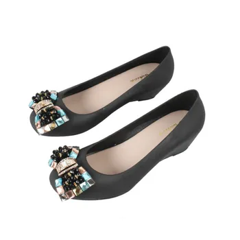 

New 2020 Fashion Wild Metal Bow Female Round Head Shallow Sandals & Slippers Comfortable Casual Shoes Women Shoes