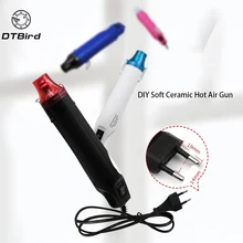 1 шт. 220 В электрический горячий воздушный пистолет/Тепловая пушка с опорным сиденьем DIY инструмент Тепловая пушка многоцветный мягкий керамический Круглый штекер портативный мини