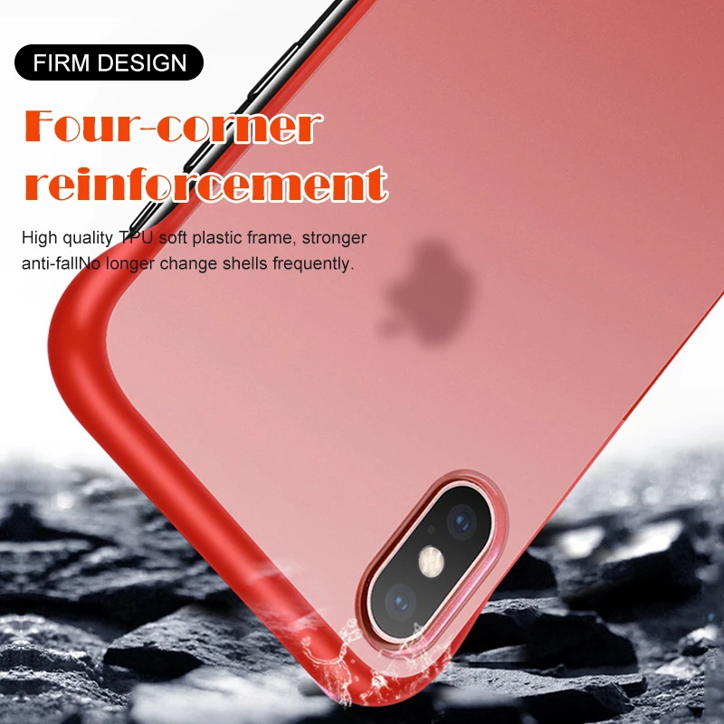 Новое поступление матовый чехол для телефона X XS MAX XR 6 6S 7 7S 8 Plus Модный черный