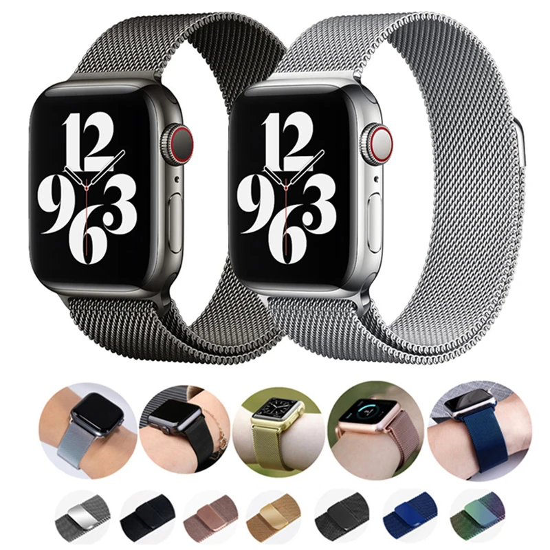 Ремешок магнитный для Apple watch Band 44 мм 40 45 41 42 38 браслет из нержавеющей стали iWatch Series