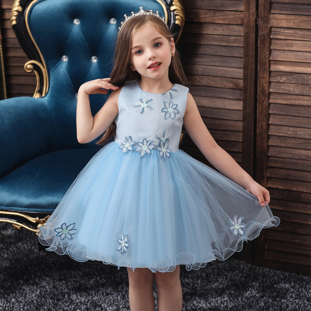 

Vgiee Kids Dresses for Girls Wedding Princess Dress for Girls Kids Outfit Flowers Sleeveless Little Girls Dresses CC600