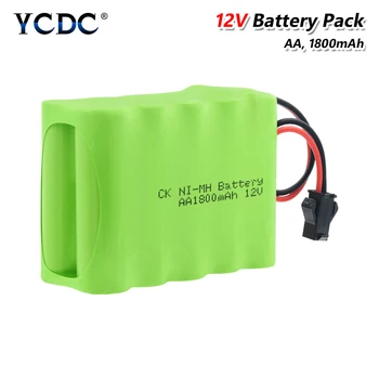 

12V AA Ni-MH Battery Pack Group 1800mAh Rechargeable With SM/L6.2 2 Pin Connector For RC Models LED Lamp Lights