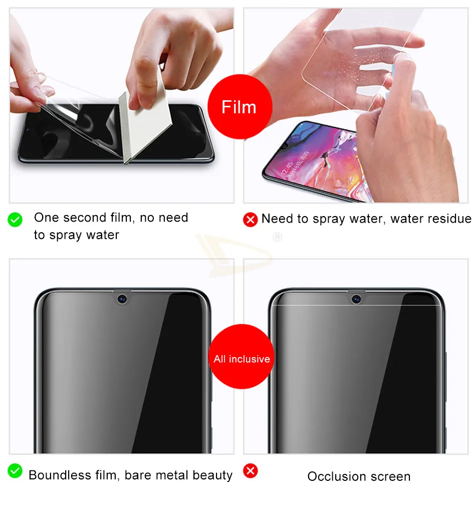 3 шт. 100D полное покрытие гидрогель пленка для samsung Galaxy A10 A20 A30 A40 A50 A60 A70 M10 M20 A7 A8 A50 мягкая защитная пленка