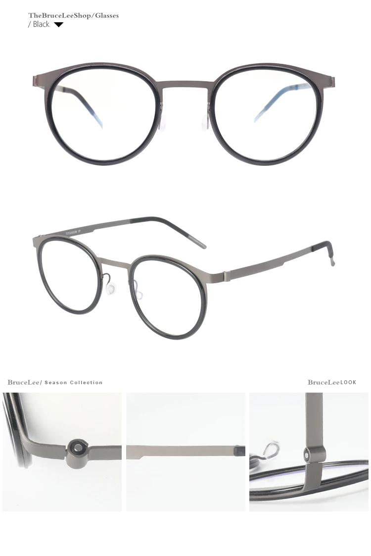 Высокое качество, Ретро стиль, круглые очки, оправа для мужчин и женщин, ацетат, титан, оптические, по рецепту, Безвинтовые очки oculos de grau