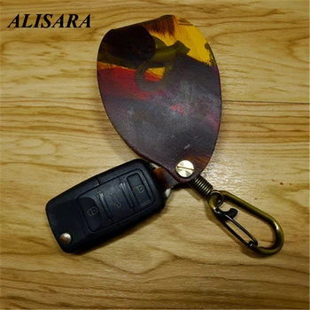

Key wallet leather for men vintage Car Key wallet balck European and American style 100% handmade Outdoor hook hanging kettle