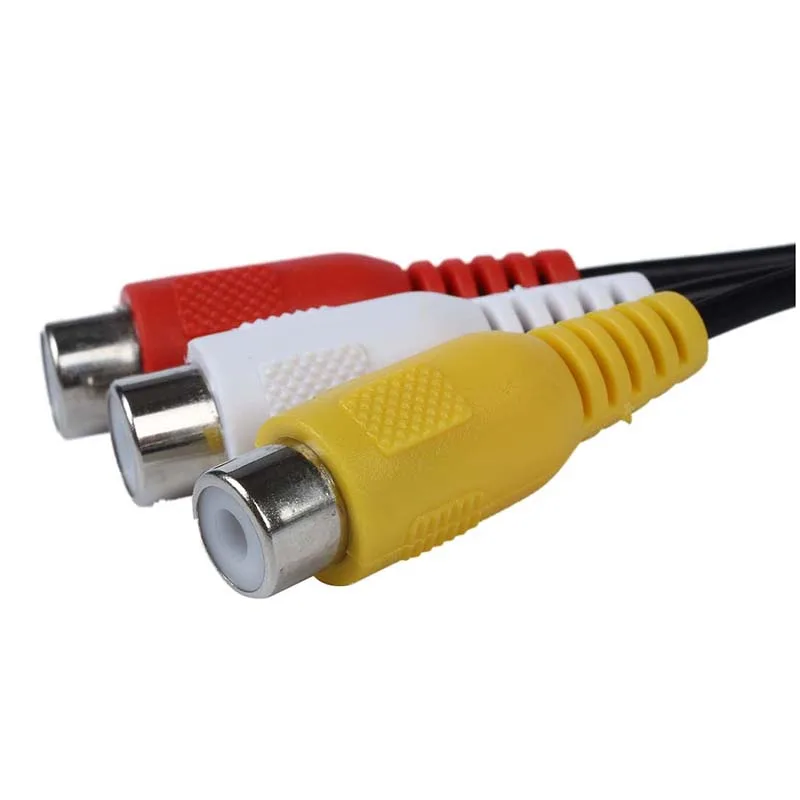 4 Pin S-Video на 3 RCA Женский ТВ адаптер кабель для ноутбука
