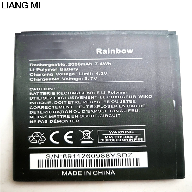 Nuova Batteria Del Telefono Ricaricabile Per Wiko Rainbow 3.7V 2000Mah Batterie Di Ricambio Di Alta Qualità Con Supporto Per Telefono