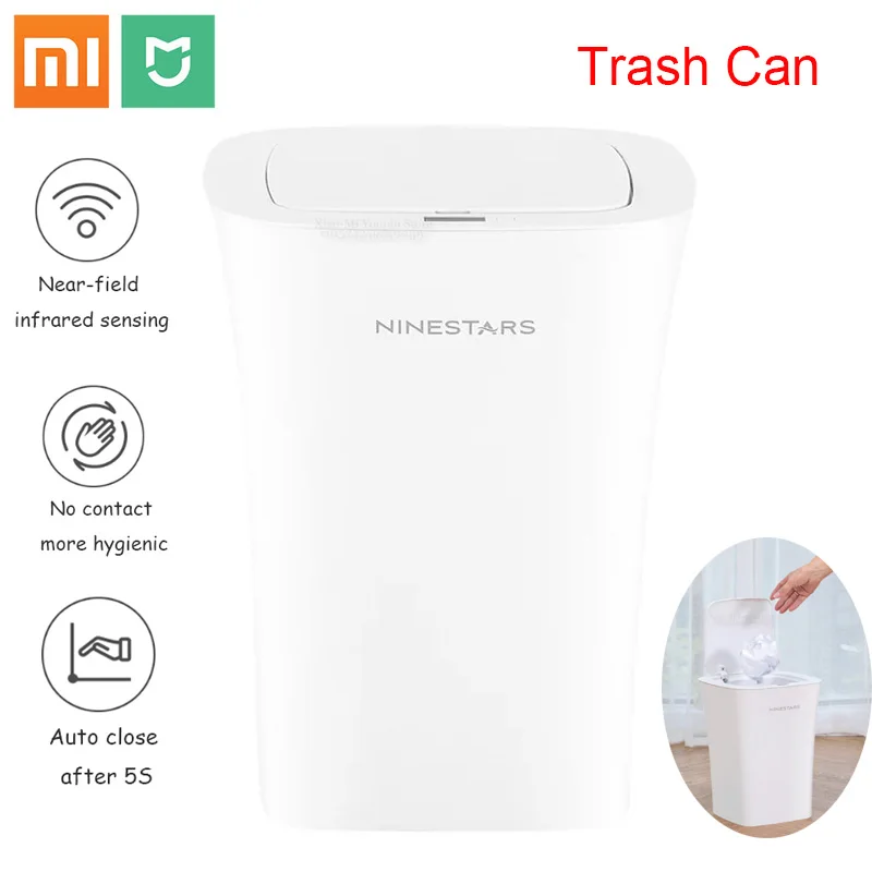 Мусорная корзина Xiaomi NINESTARS умная мусорная с датчиком движения объем 10 л 7 2020 |