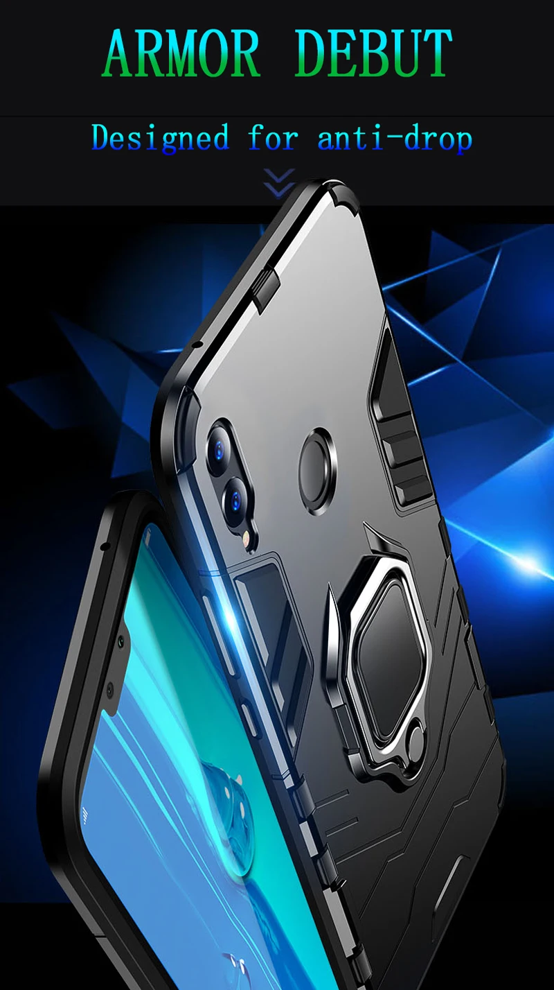 Бронированный противоударный чехол для huawei Honor mate 30 20 pro 10 lite 8x 9x P Smart Z p30 p20 чехол жесткий чехол с кольцом-держателем