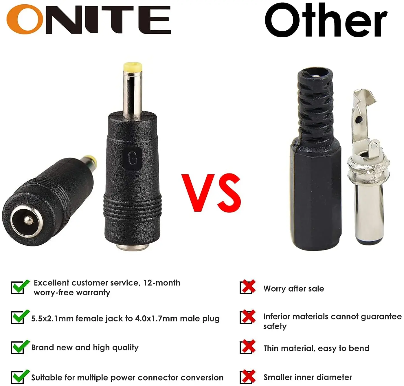 2pcs DC Plug Tips Female Connectors to Male Jack for PSP 2 3 4(5.5x2.1mm to  4.0x1.7mm)|Power Cables| - AliExpress