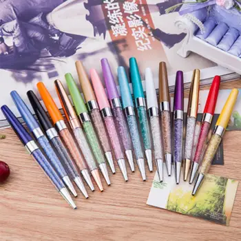 

Crystal Rhinestone Writing Pen Ballpoint Crystal Ball-Point Pen Fashion Stationery Gifts School Fast Shipping Color Pick
