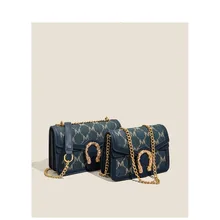 

Dave&Di Modern Bag Women Court Retro Armpit Bag Messenger French Elegant Vintage Letter Printed Chain Small Square Women's Bag