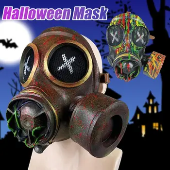 

Halloween Party Full Latex Mask Steampunk Retro Gas Mask Cosplay Costumes