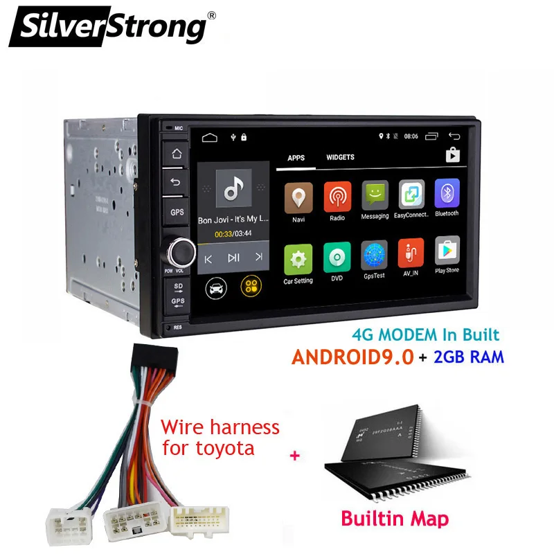 SilverStrong 7 дюймов Android9.0 Универсальный 2 DIN автомобильный DVD 4G Интернет Сим модем